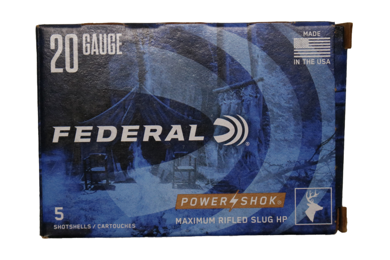 FEDERAL AMMUNITION 20 Gauge 2 3/4 in Power-Shok Rifled Slug Police Trade Ammo 5/Box